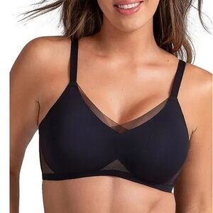 Honeylove Bra Black Womens Size 40C/D Wireless Crossover Mesh No Wire Comort